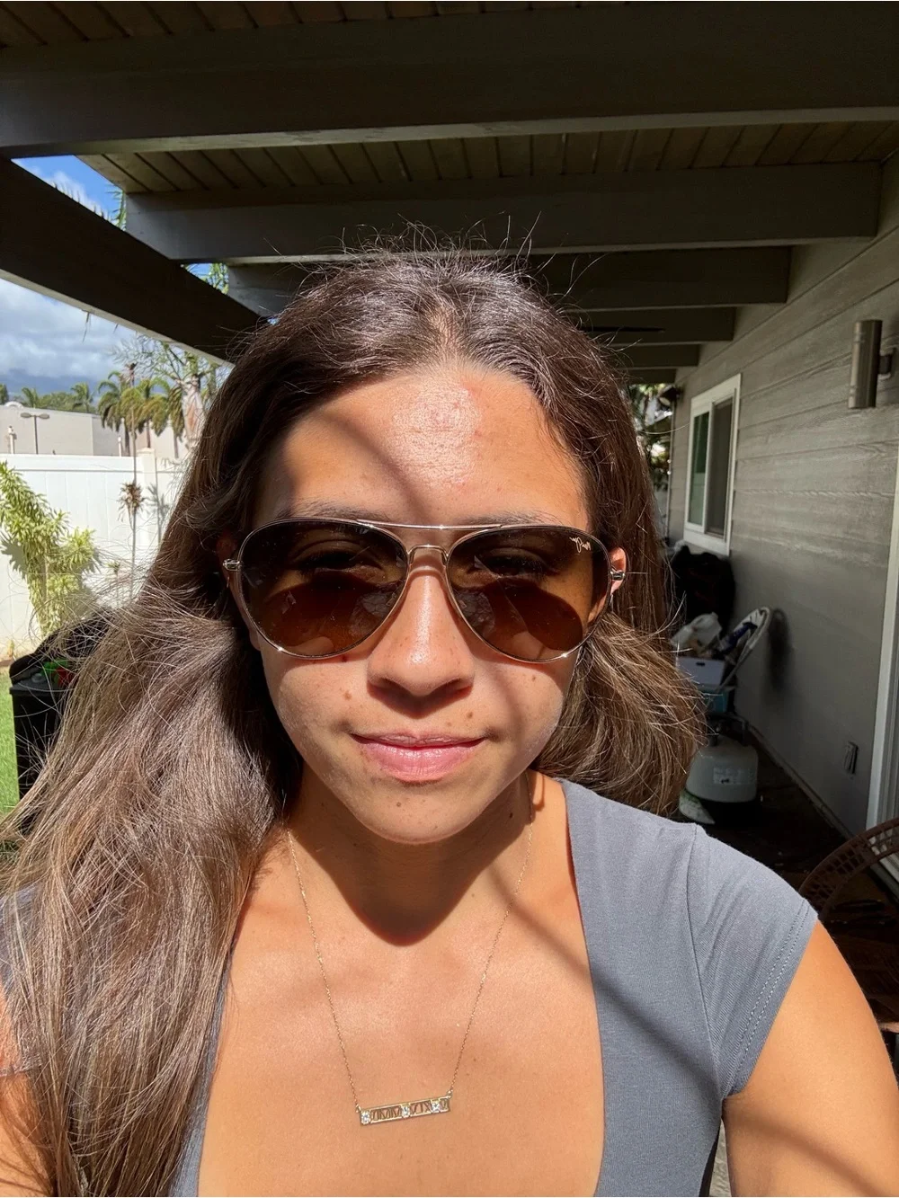 Maui Jims Aviator Sunglasses - Gold Frame with Gradient Brown Lenses